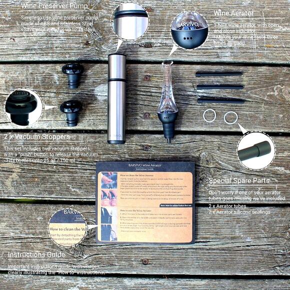 Cuisinart Cordless Wine Opener and Aerator Pump Vaccum Stoppers Gift Set - Picture 14 of 14